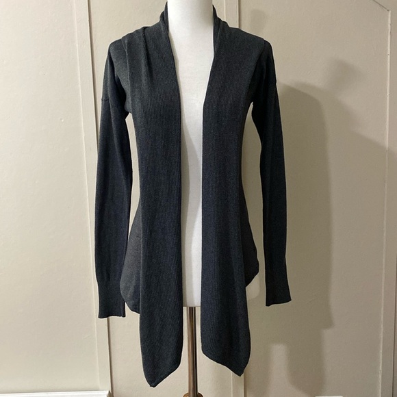 Express Dark Gray Draped Cardigan, Size XS - Picture 1 of 9